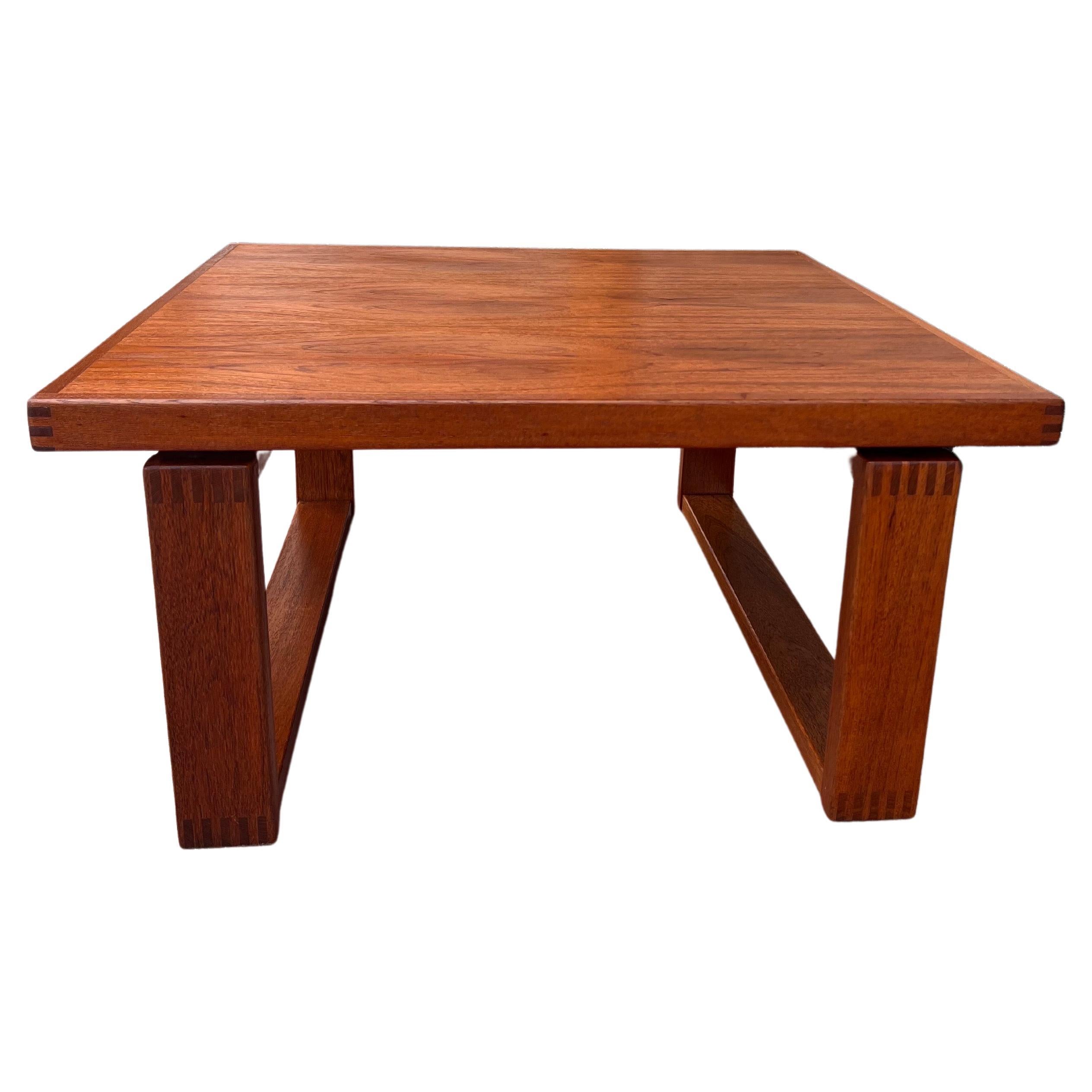 Danish Modern Teak Square Coffee Table by Trioh For Sale