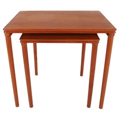 dänische moderne teak stapeltische, zwei
