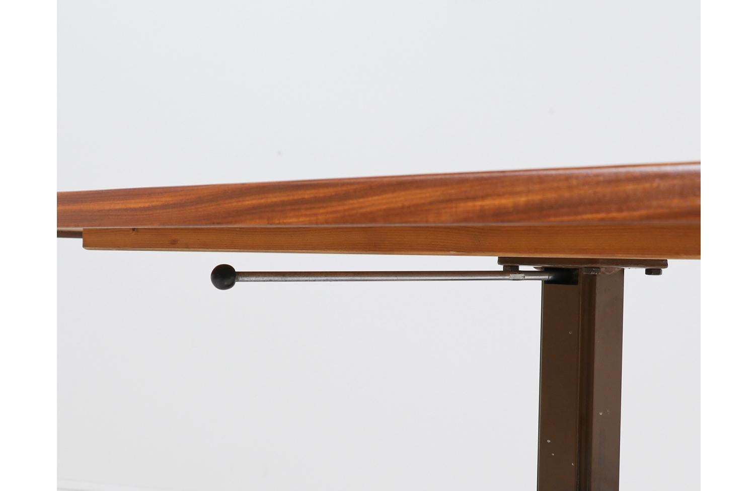 Expertly Restored - Danish Modern Teak and Steel Adjustable Table / Desk 3