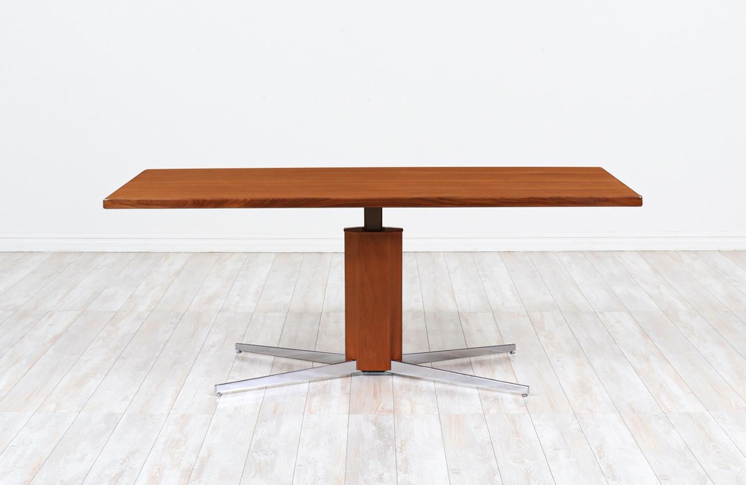 Mid-Century Modern Expertly Restored - Danish Modern Teak and Steel Adjustable Table / Desk