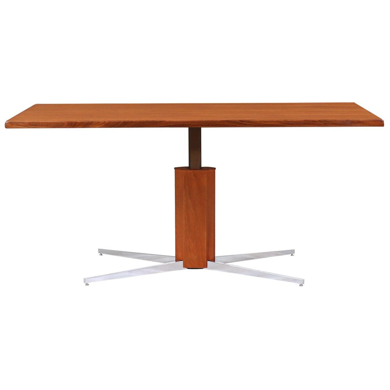 Expertly Restored - Danish Modern Teak and Steel Adjustable Table / Desk