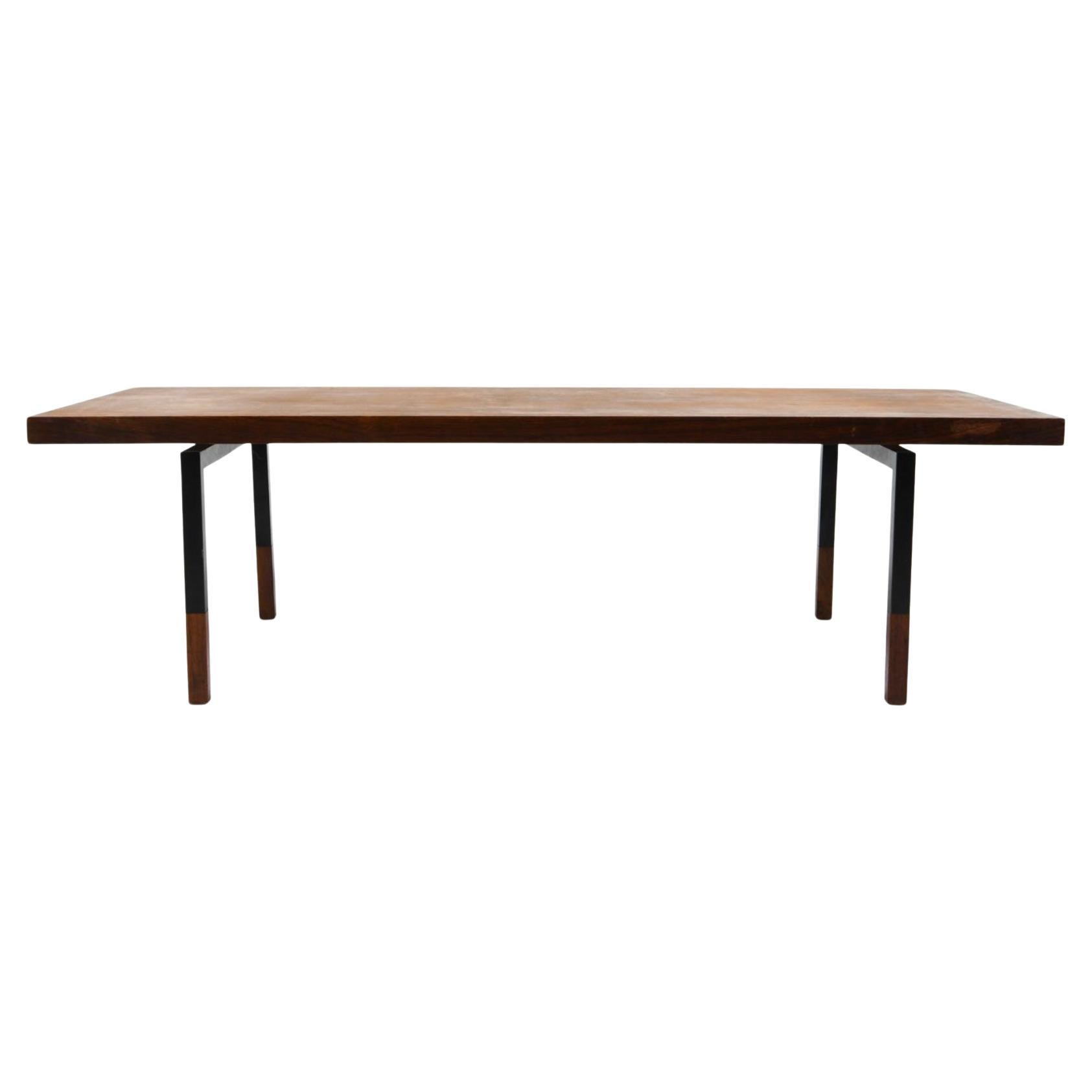 Danish Modern Teak Steel Rectangle coffee table by Johannes Aasbjerg