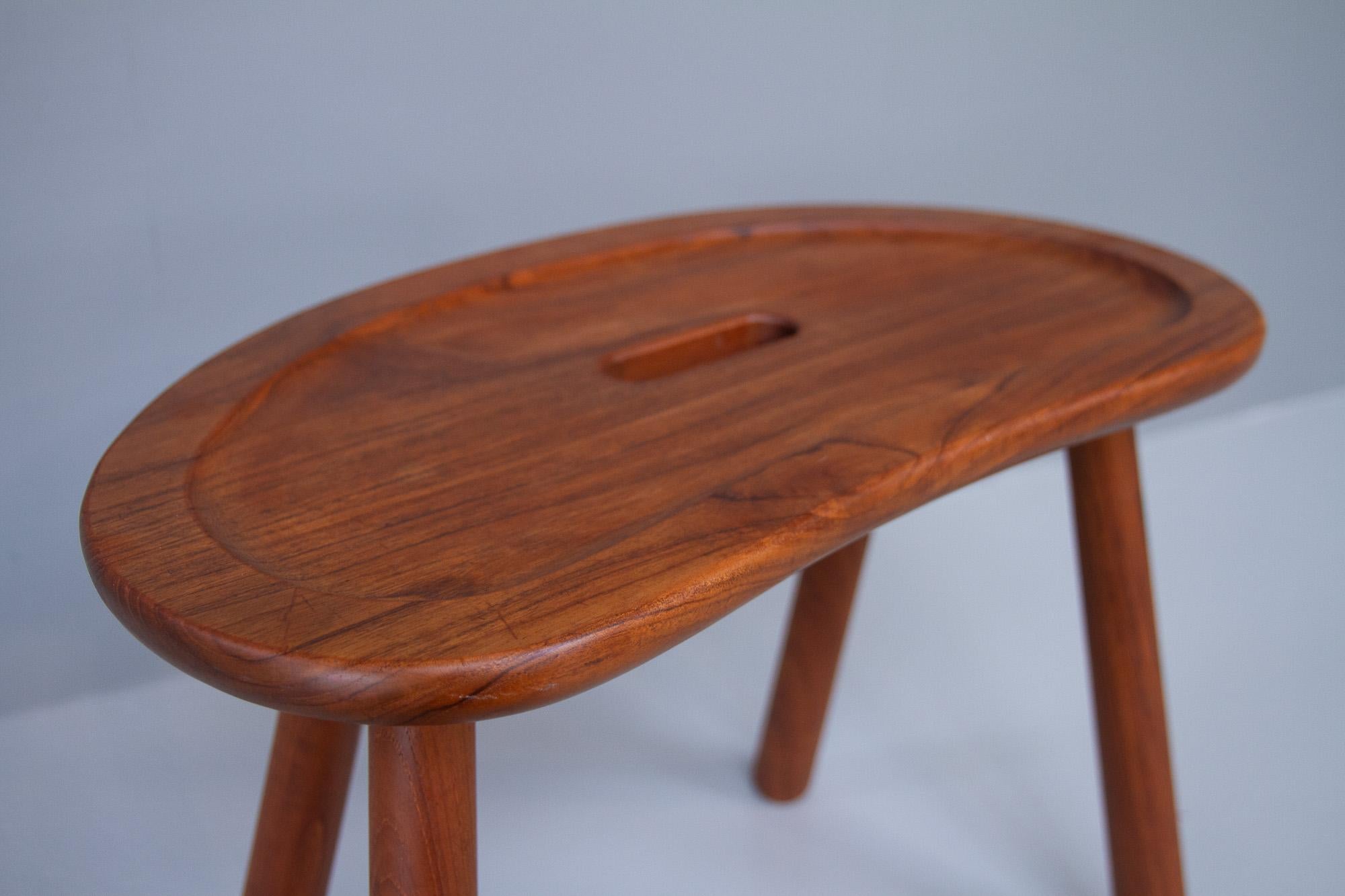 Danish Modern Teak Stool by ESA, 1950s In Good Condition For Sale In Asaa, DK