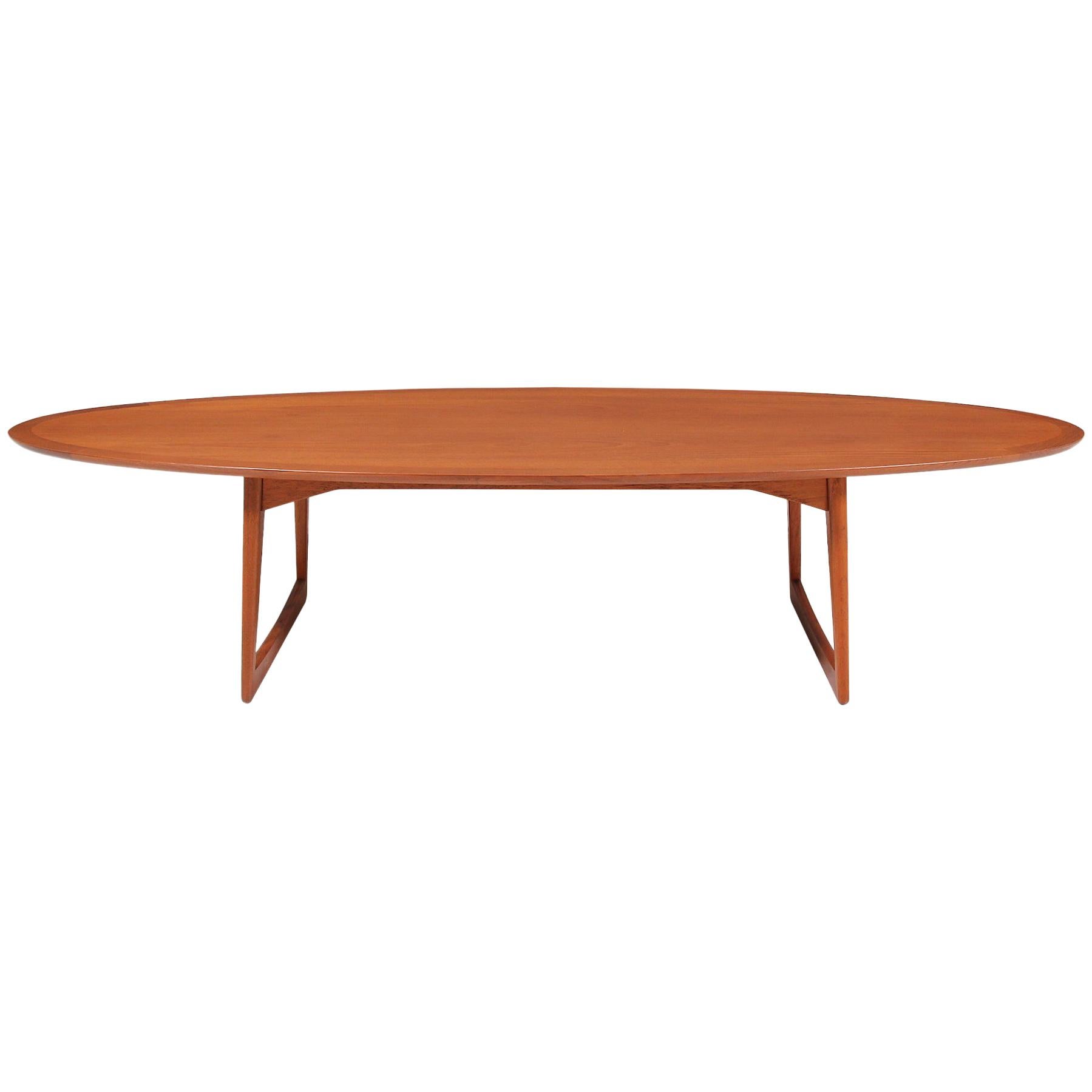 Danish Modern Teak Surfboard Style Coffee Table by Moreddi at 1stDibs