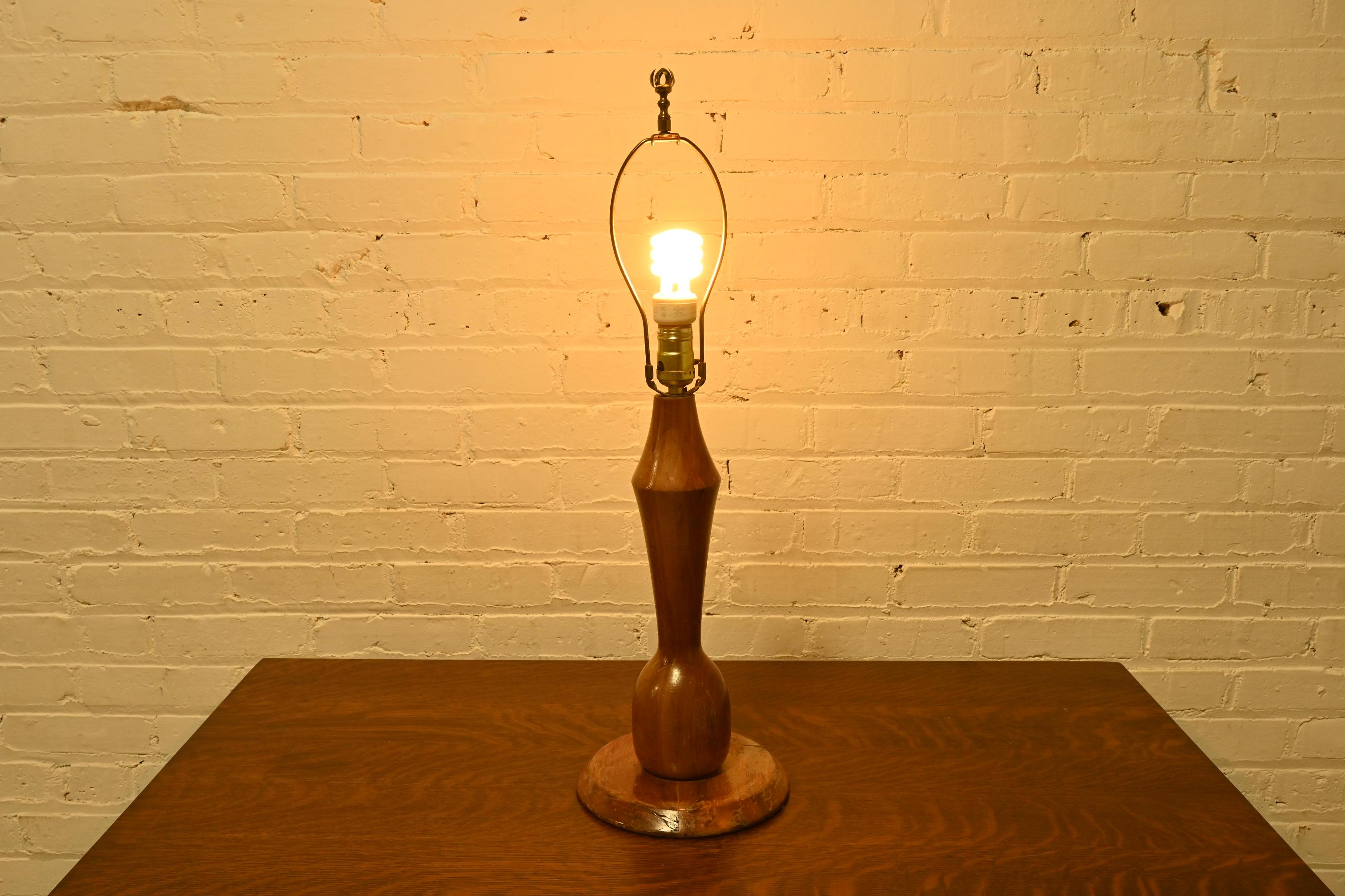Danish Modern Teak Table Lamp, Circa 1960s In Good Condition For Sale In South Bend, IN