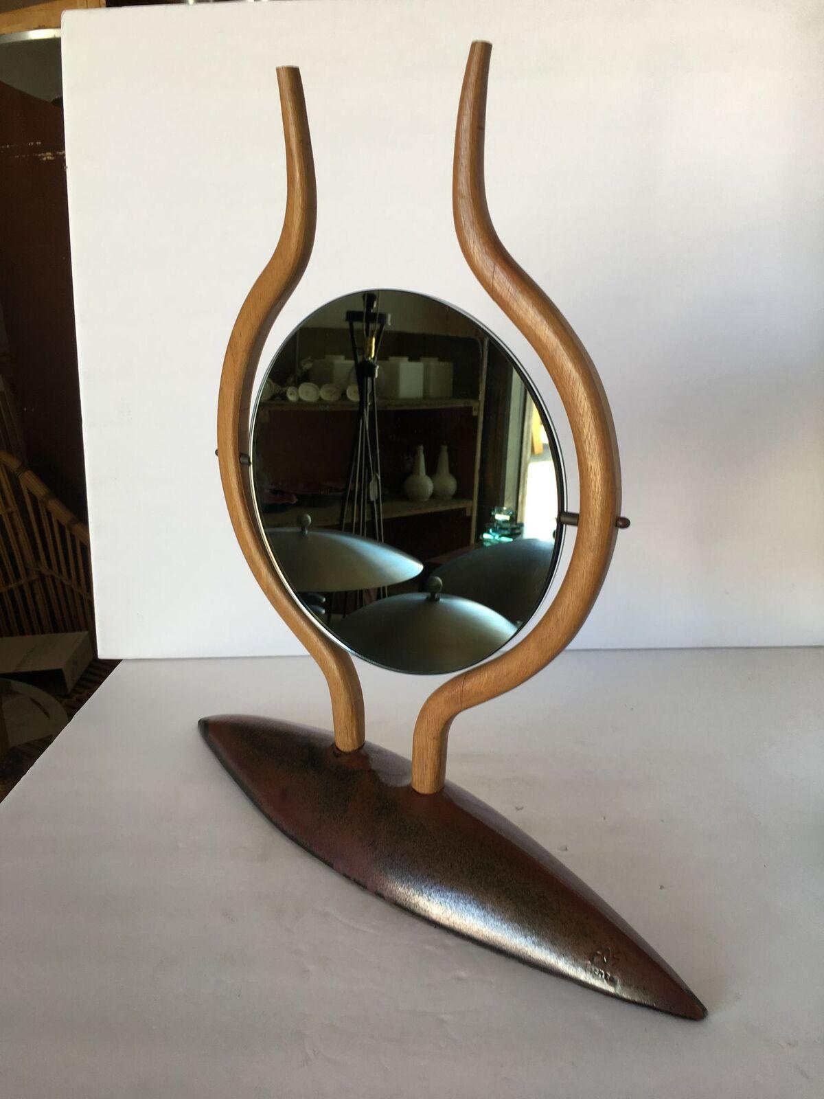Late 20th Century Danish Modern Teak Table Top Vanity Mirror