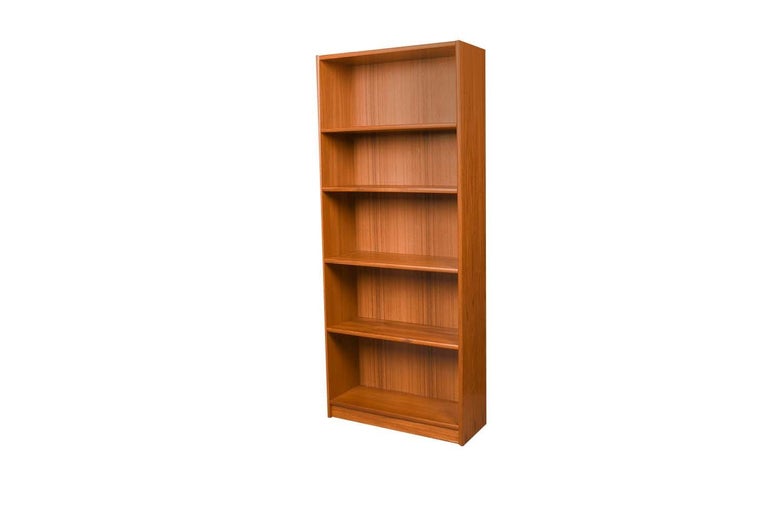Danish Modern Teak Tall Bookcase For Sale at 1stDibs