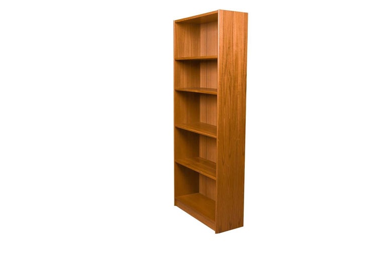 Danish Modern Teak Tall Bookcase For Sale at 1stDibs