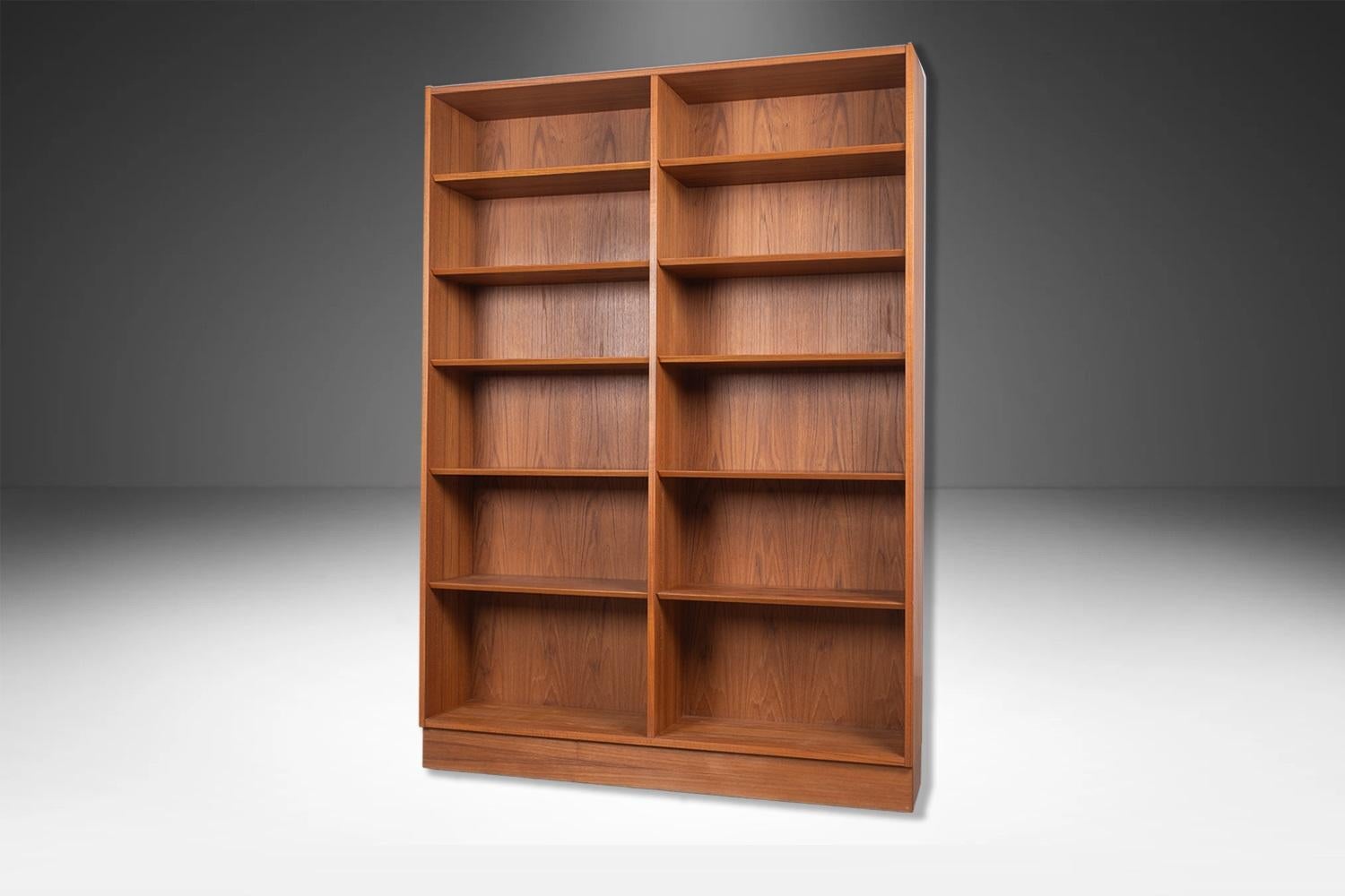 Dänisches Modernes Teakholz Doppelter Bücherschrank Poul Hundevad 4