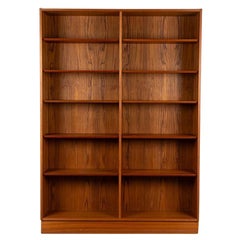 Danish Modern Teak Tall Double Bookcase Poul Hundevad