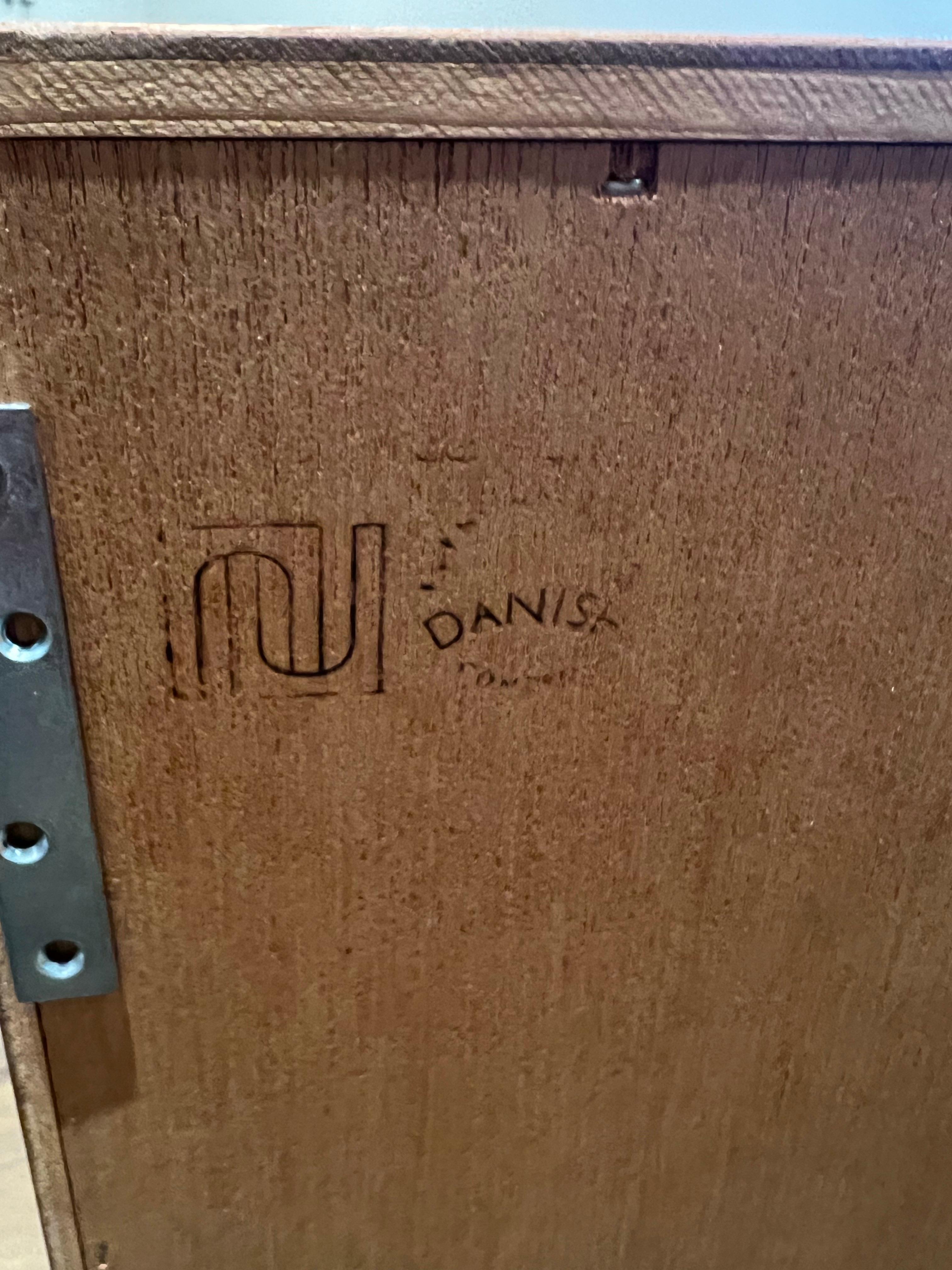 Scrivania/libreria moderna danese in teak alta e rara con ante a tamburo di Poul Hundevad in vendita 3