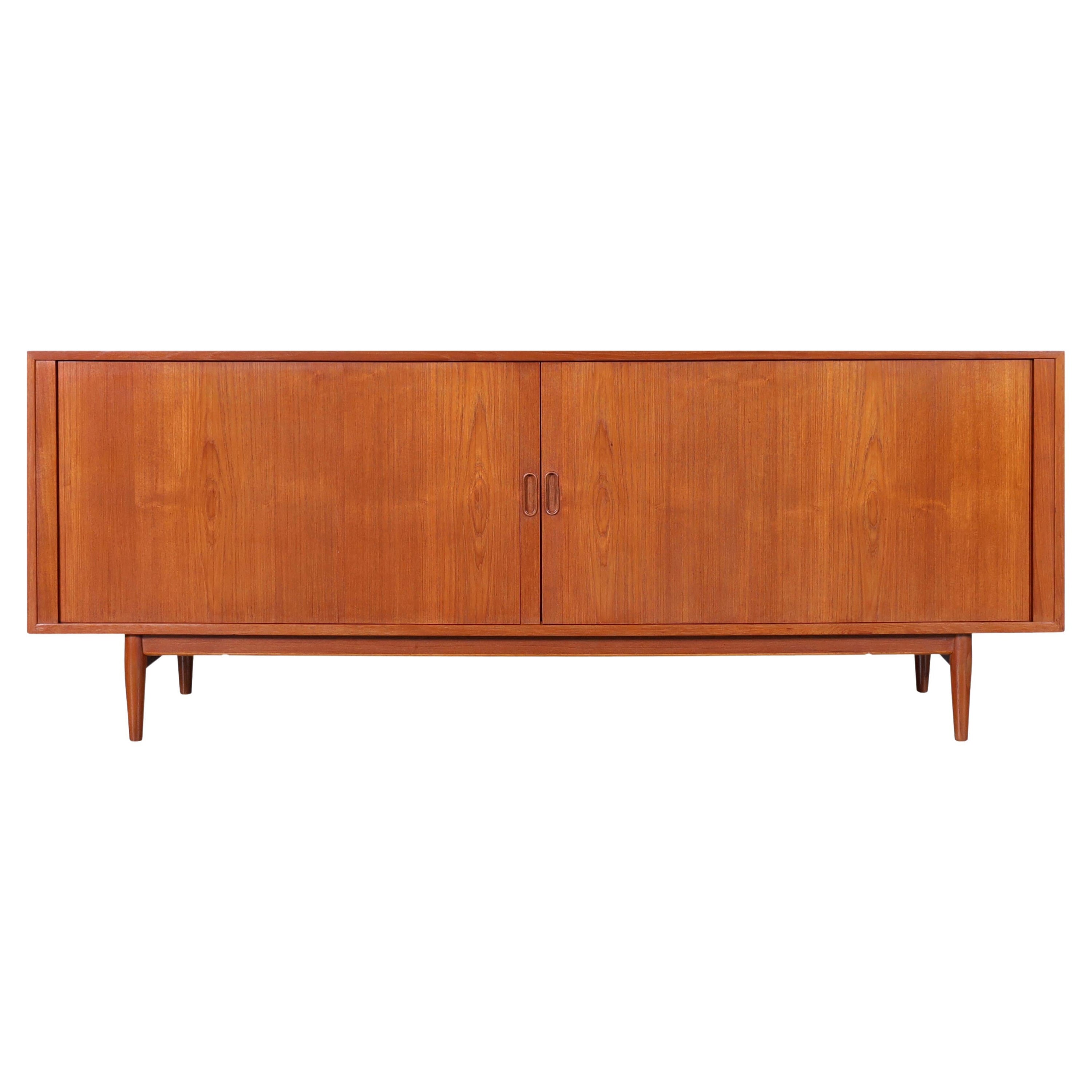 Danish Modern Teak Tambour Door Credenza by Arne Vodder