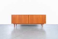 Danish Modern Teak Tambour Door Credenza by Hornslet Mobelfabrik