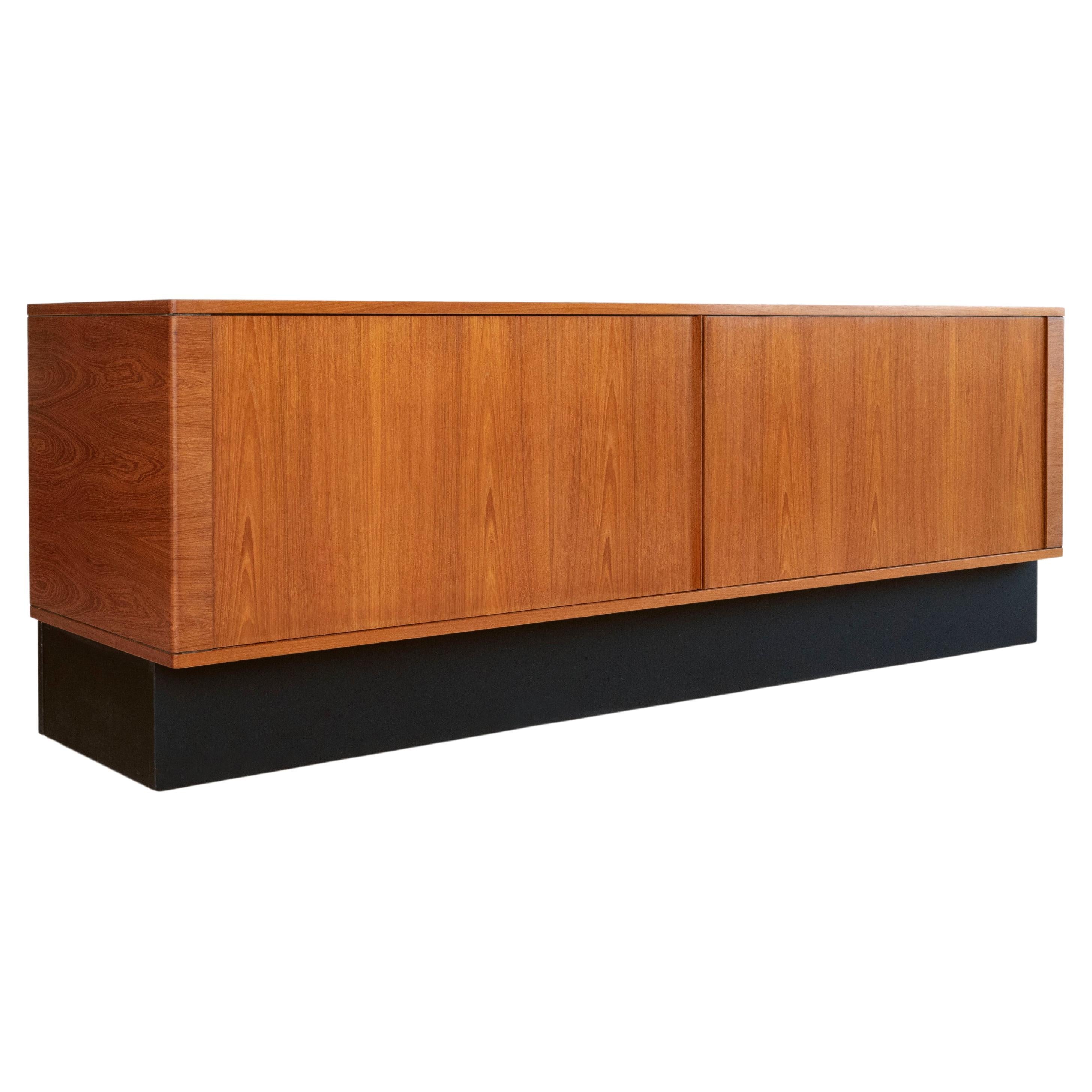 Danish Modern Teak Tambour Door Credenza by Hornslet Mobelfabrik