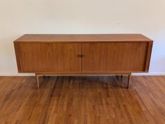 Danish Modern Teak Tambour-Door Credenza & Hutch by Peter Løvig Nielsen, 1966