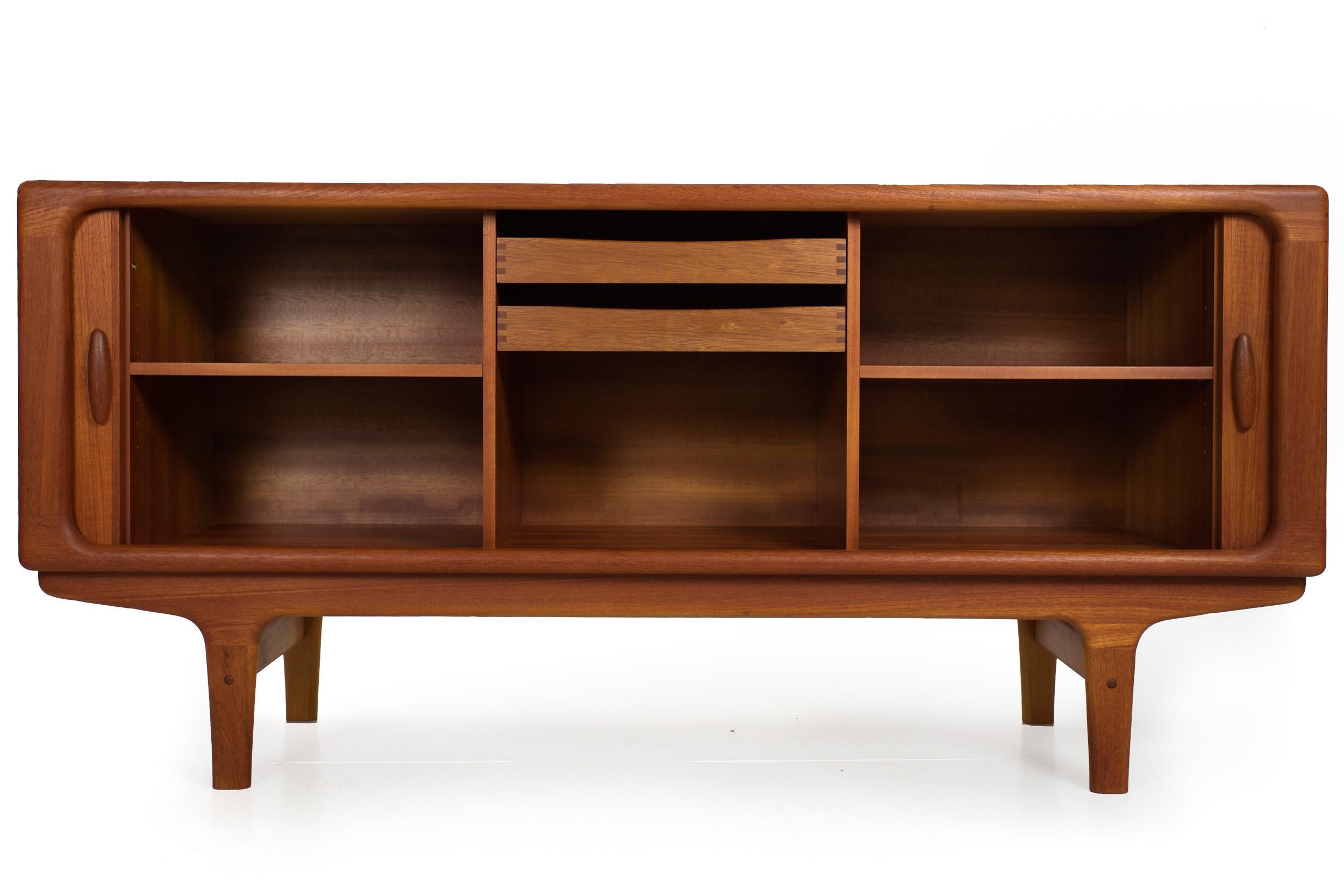 20th Century Danish Modern Teak Tambour-Door Sideboard Credenza by Dyrlund