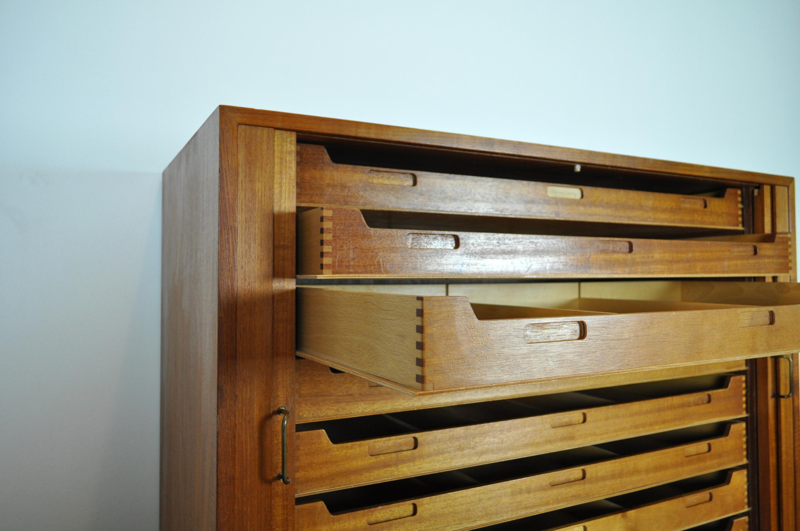 Danish Modern Teak Tambour File Cabinet, 1960s 5