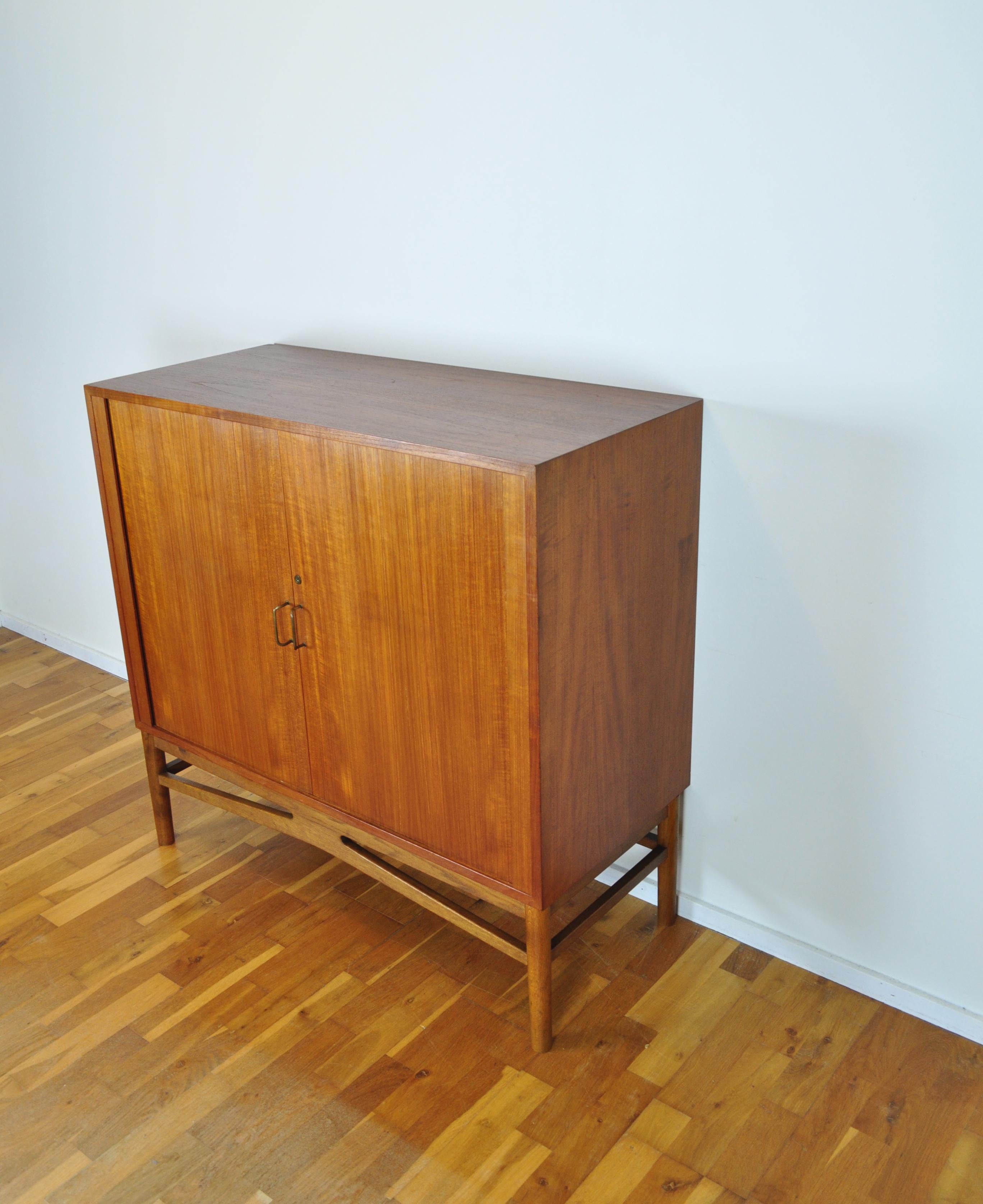 20th Century Danish Modern Teak Tambour File Cabinet, 1960s