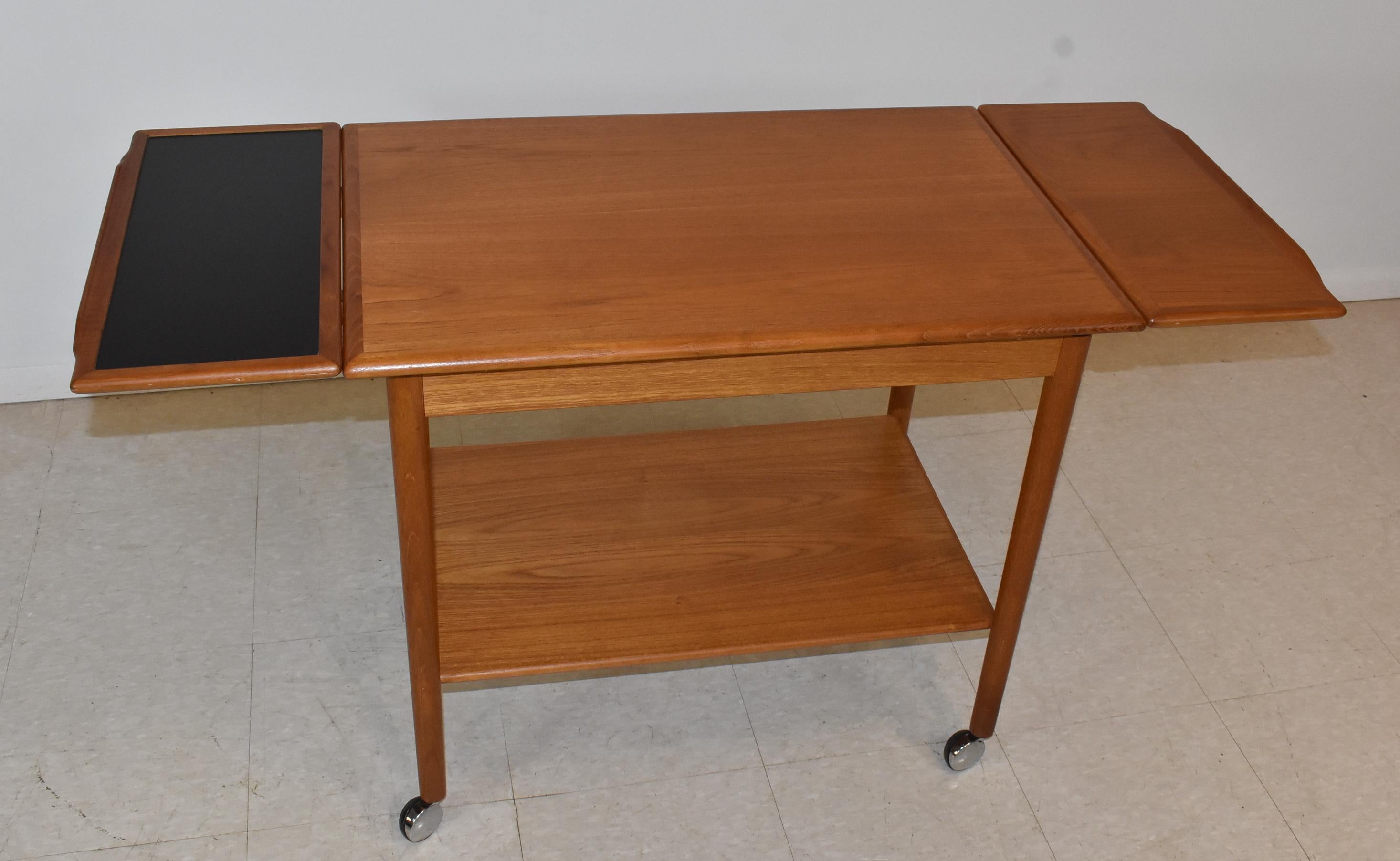 European Danish Modern Teak Tea / Bar Cart by Dyrlund