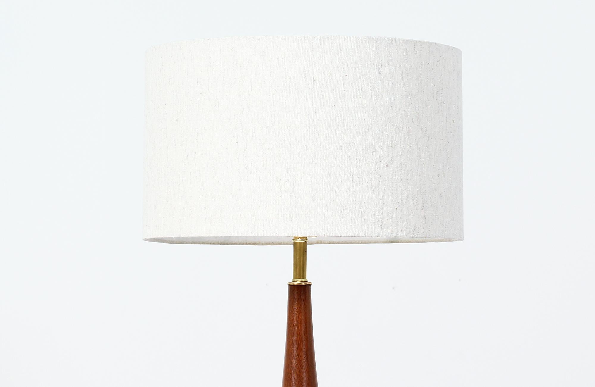 Danish Modern Teak Teardrop Table Lamp In Excellent Condition In Los Angeles, CA