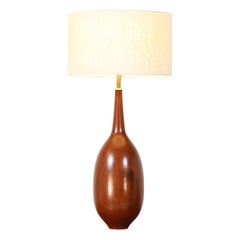 Danish Modern Teak Teardrop Table Lamp