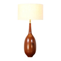 Danish Modern Teak Teardrop Table Lamp