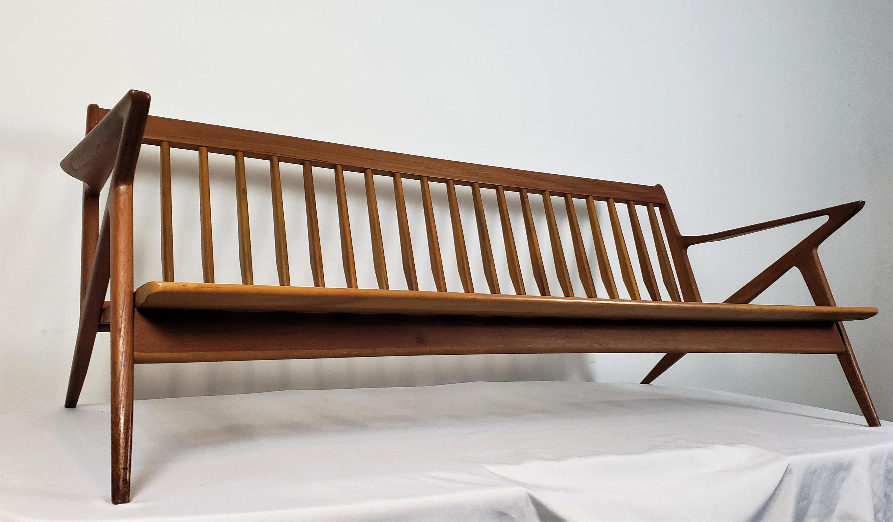 Danish Modern Teak Three-Cushion Z Sofa by Poul Jensen for Selig In Good Condition In West Hartford, CT