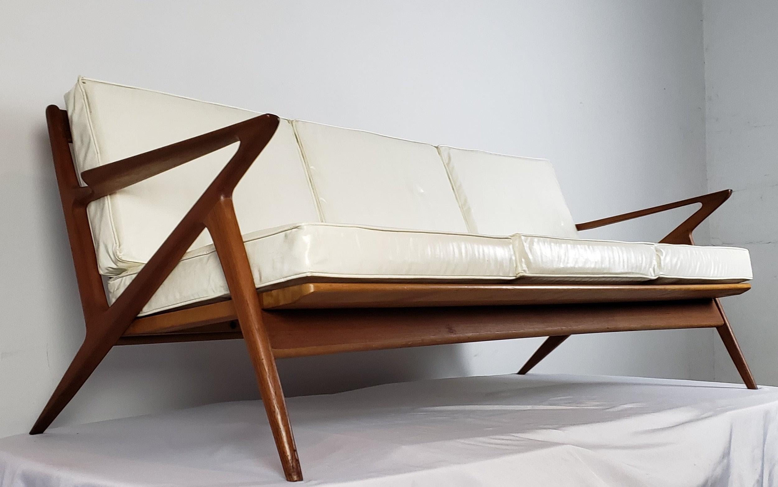 Danish Modern Teak Three-Cushion Z Sofa by Poul Jensen for Selig 1