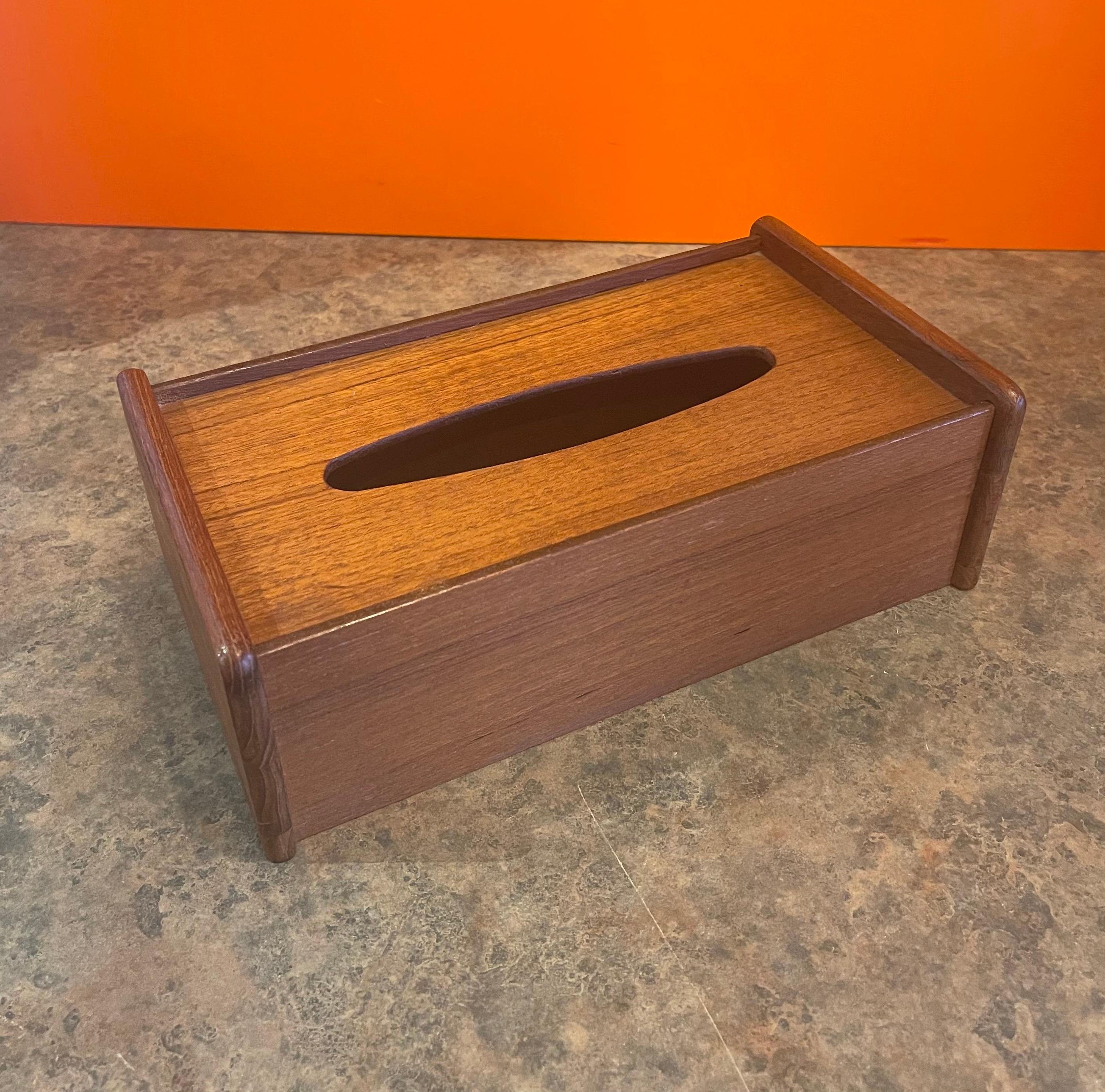 Danish Modern Teak Tissue Box Cover 2