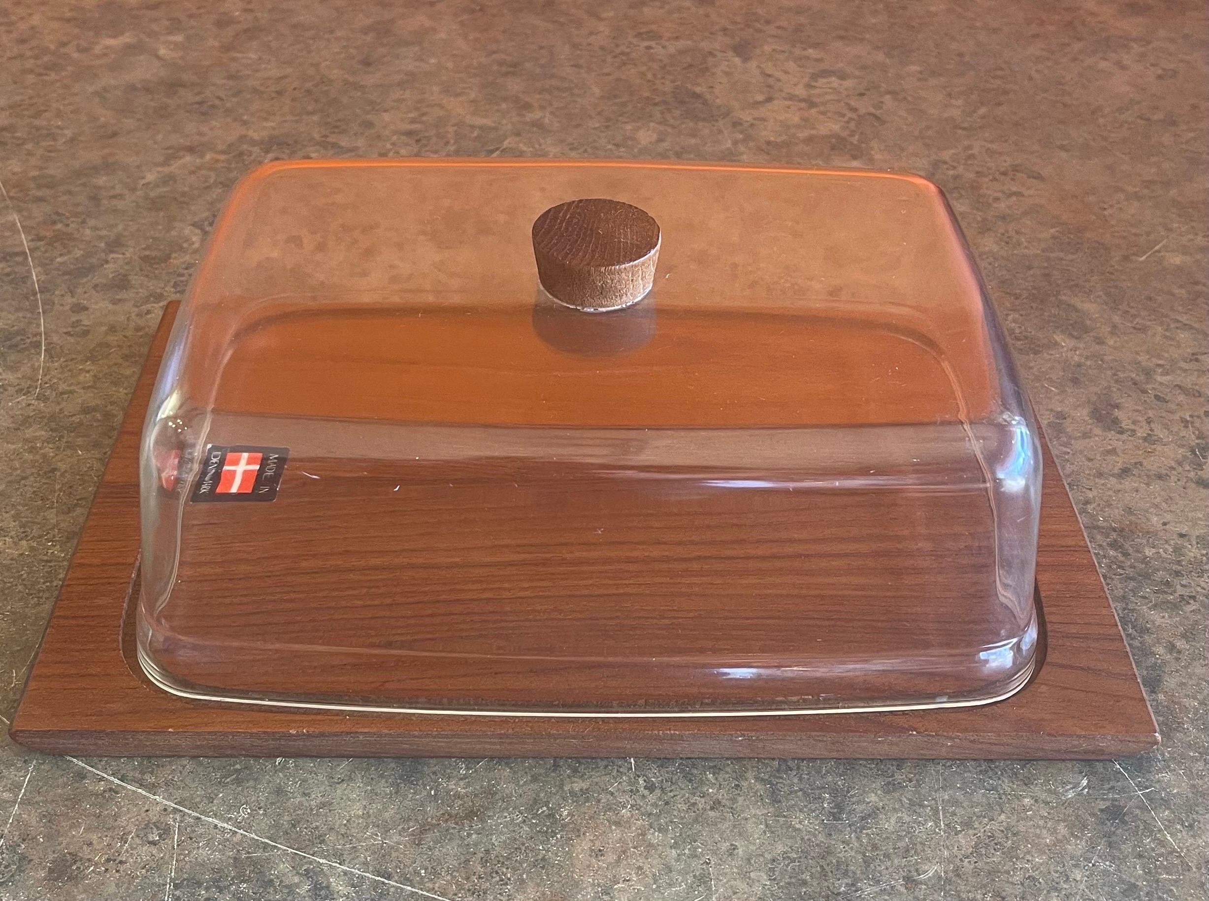 Danish Modern Teak Tray / Cheese Board with Dome Lid.ivnl__ For Sale 1