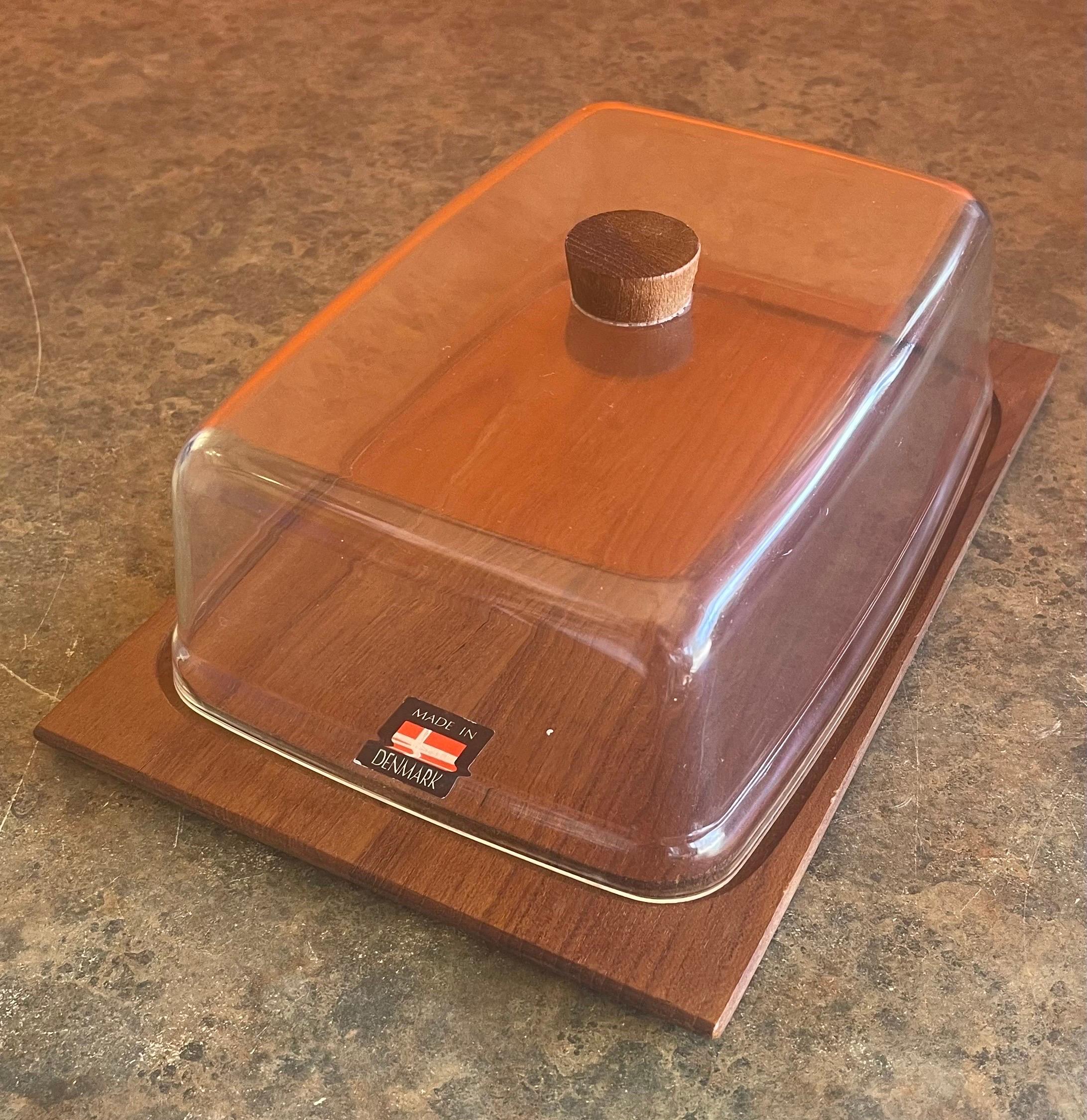 Danish Modern Teak Tray / Cheese Board with Dome Lid.ivnl__ For Sale 2