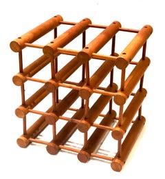 Danish Modern Teak Twelve Bottle Wine Rack or Holder by Nissen Langaa