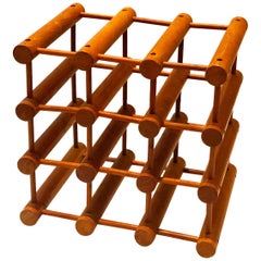 Danish Modern Teak Twelve Bottle Wine Rack or Holder by Nissen Langaa