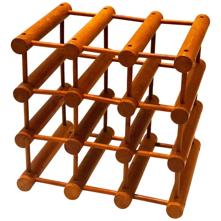teak wine bottle holder