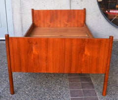 Danish Modern Teak Twin Bed Frame by Westnofa with Rails and Slats