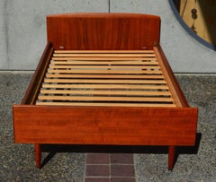 Danish Modern Teak Twin Bed Frame with Slats by Melvin Mikkelsen Mobler