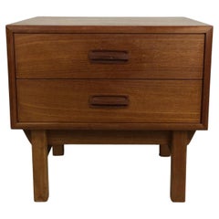 Danish Modern Teak Two Drawer Nightstand
