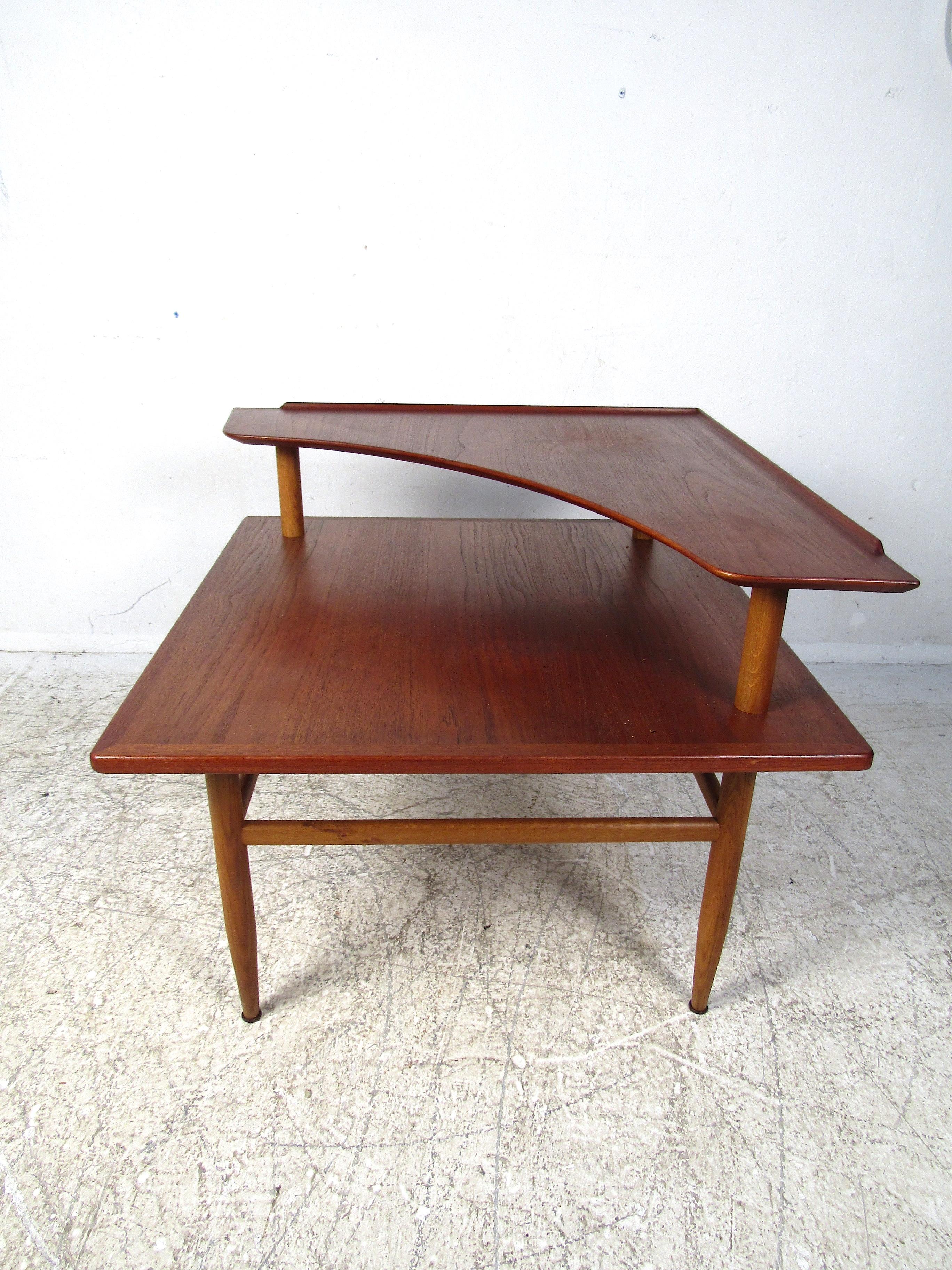 Mid-Century Modern Danish Modern Teak Two-Tiered Coffee Table For Sale