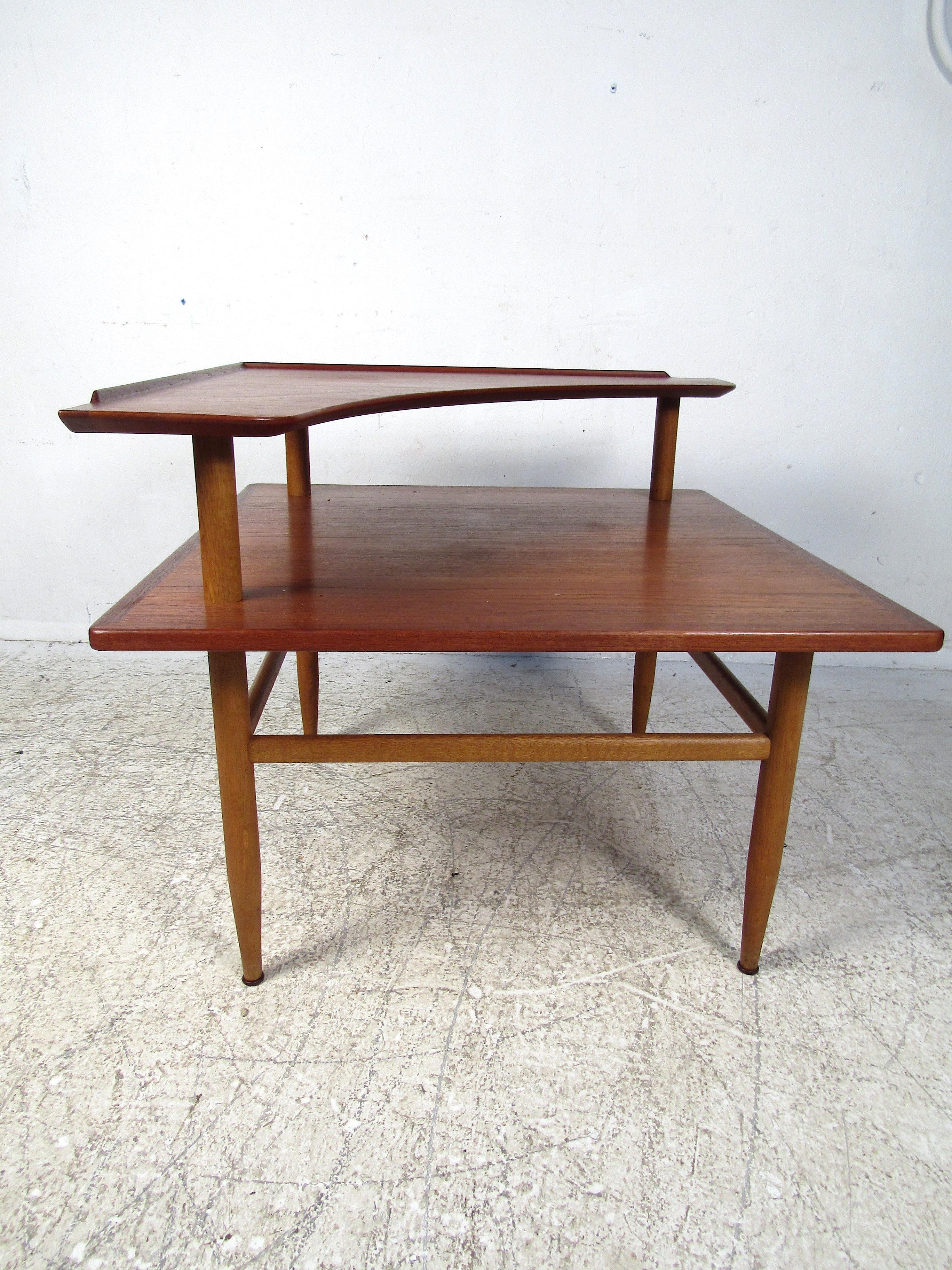 American Danish Modern Teak Two-Tiered Coffee Table For Sale