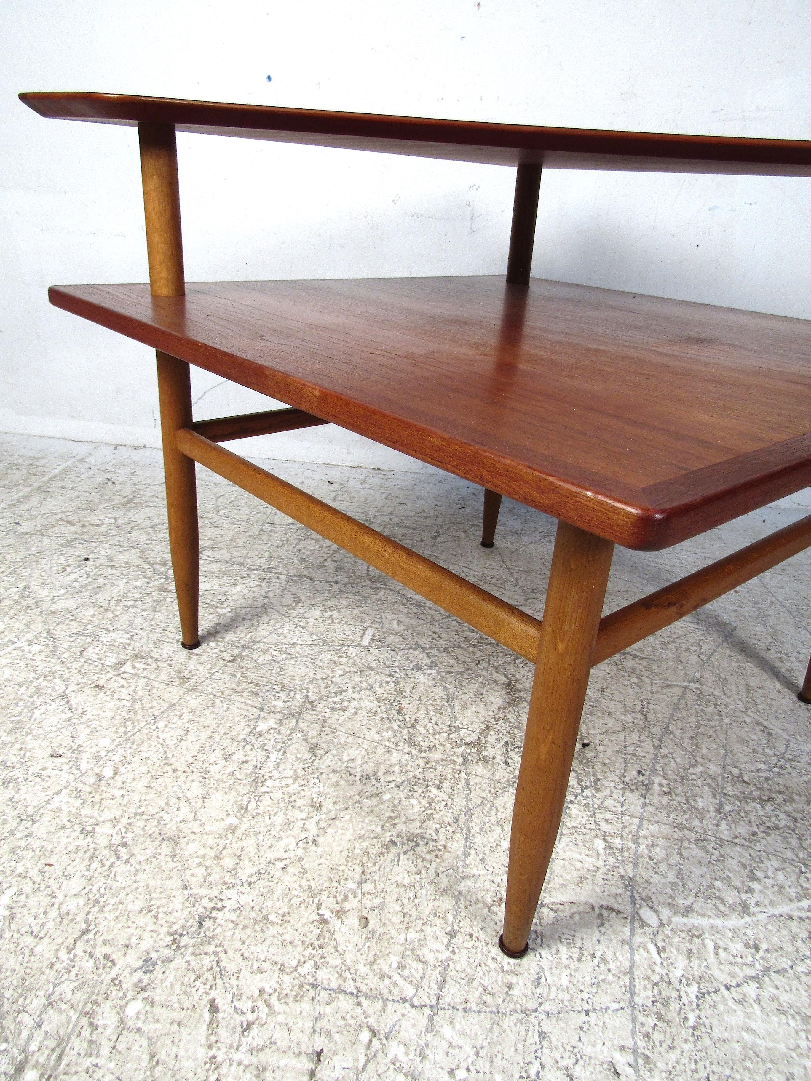 20th Century Danish Modern Teak Two-Tiered Coffee Table For Sale