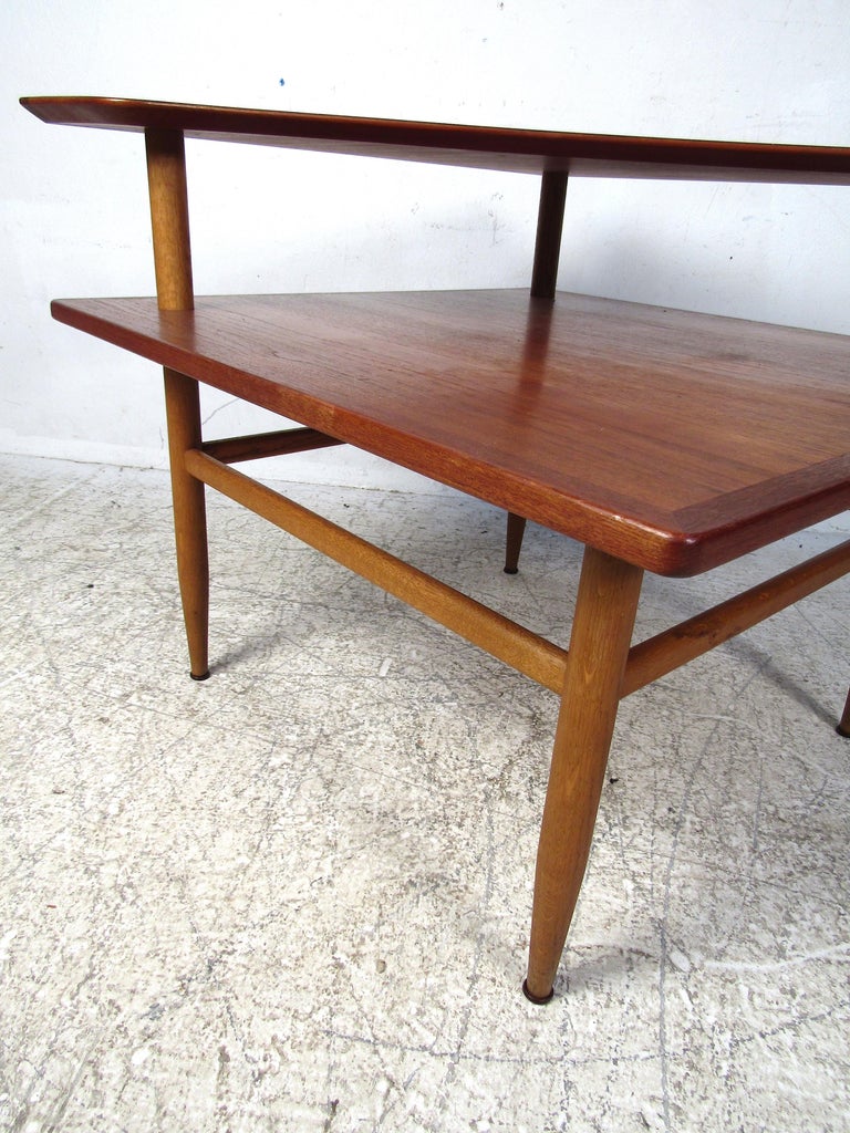 Danish Modern Teak Two-Tiered Coffee Table For Sale 1