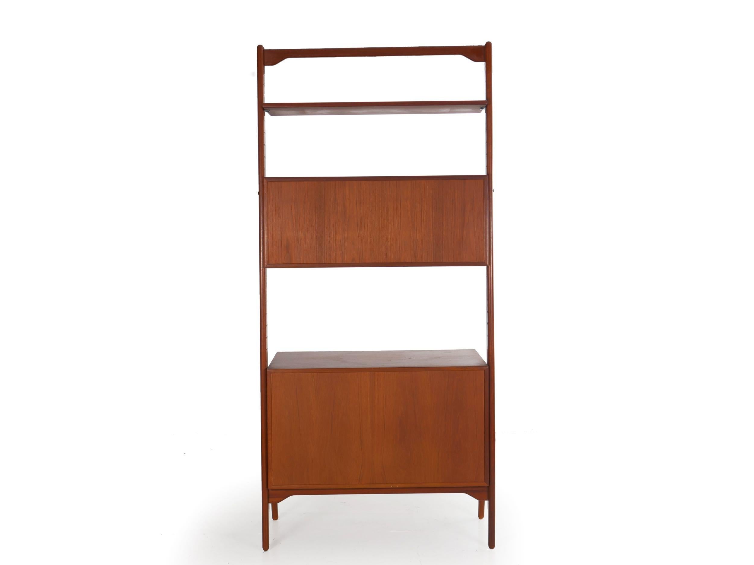 Mid-Century Modern Danish Modern Teak “V Reol System” Single Wall Unit Bookshelf by Erik Buch