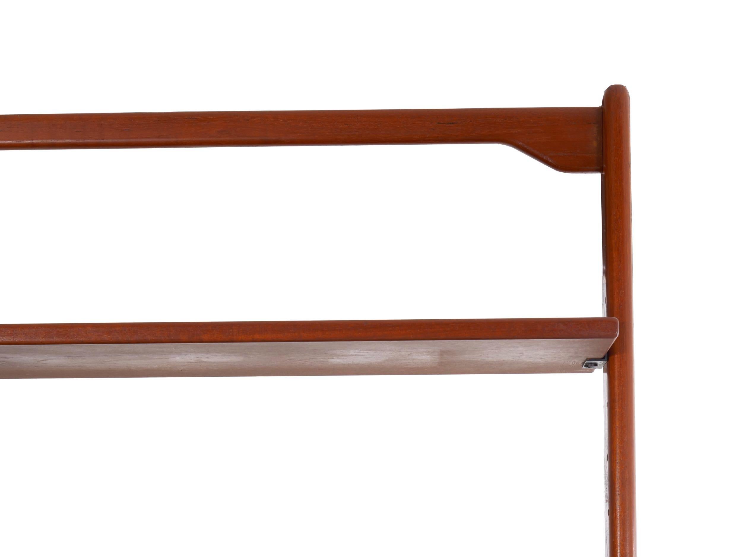 Glass Danish Modern Teak “V Reol System” Single Wall Unit Bookshelf by Erik Buch