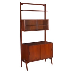 Danish Modern Teak “V Reol System” Single Wall Unit Bookshelf by Erik Buch