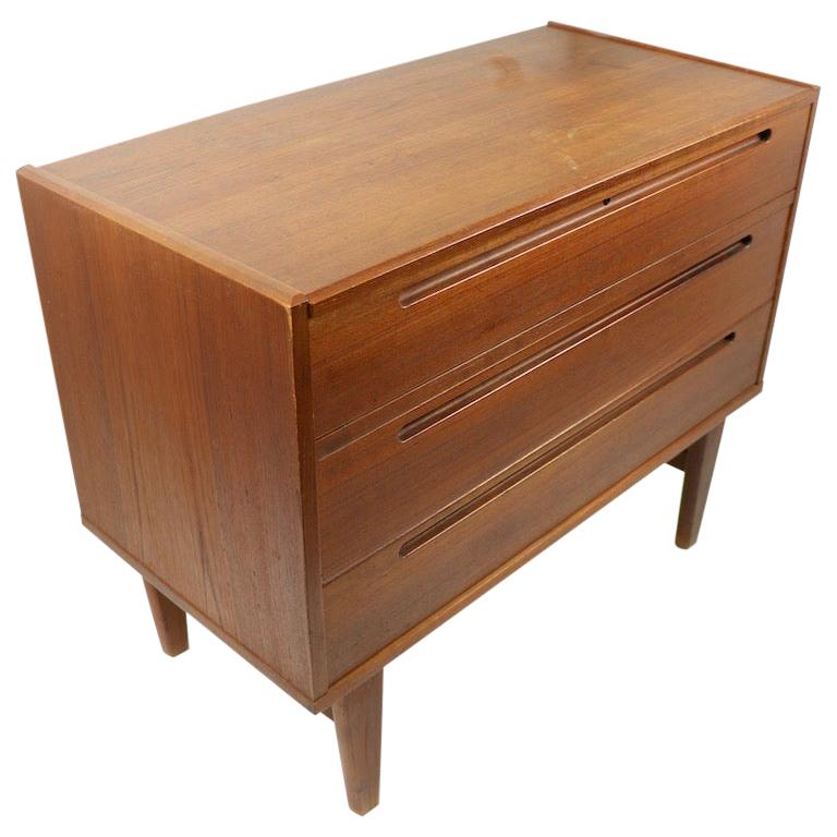 Danish Modern Teak Vanity Dresser Chest of Drawers