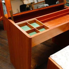 Danish Modern Teak Vanity with Storage Bench
