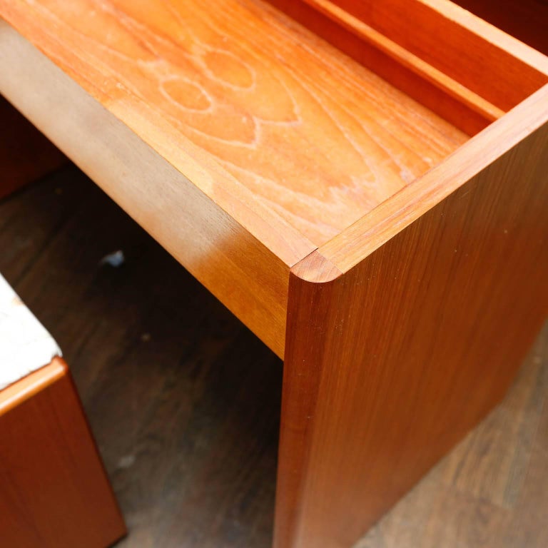 Danish Modern Teak Vanity with Storage Bench at 1stdibs