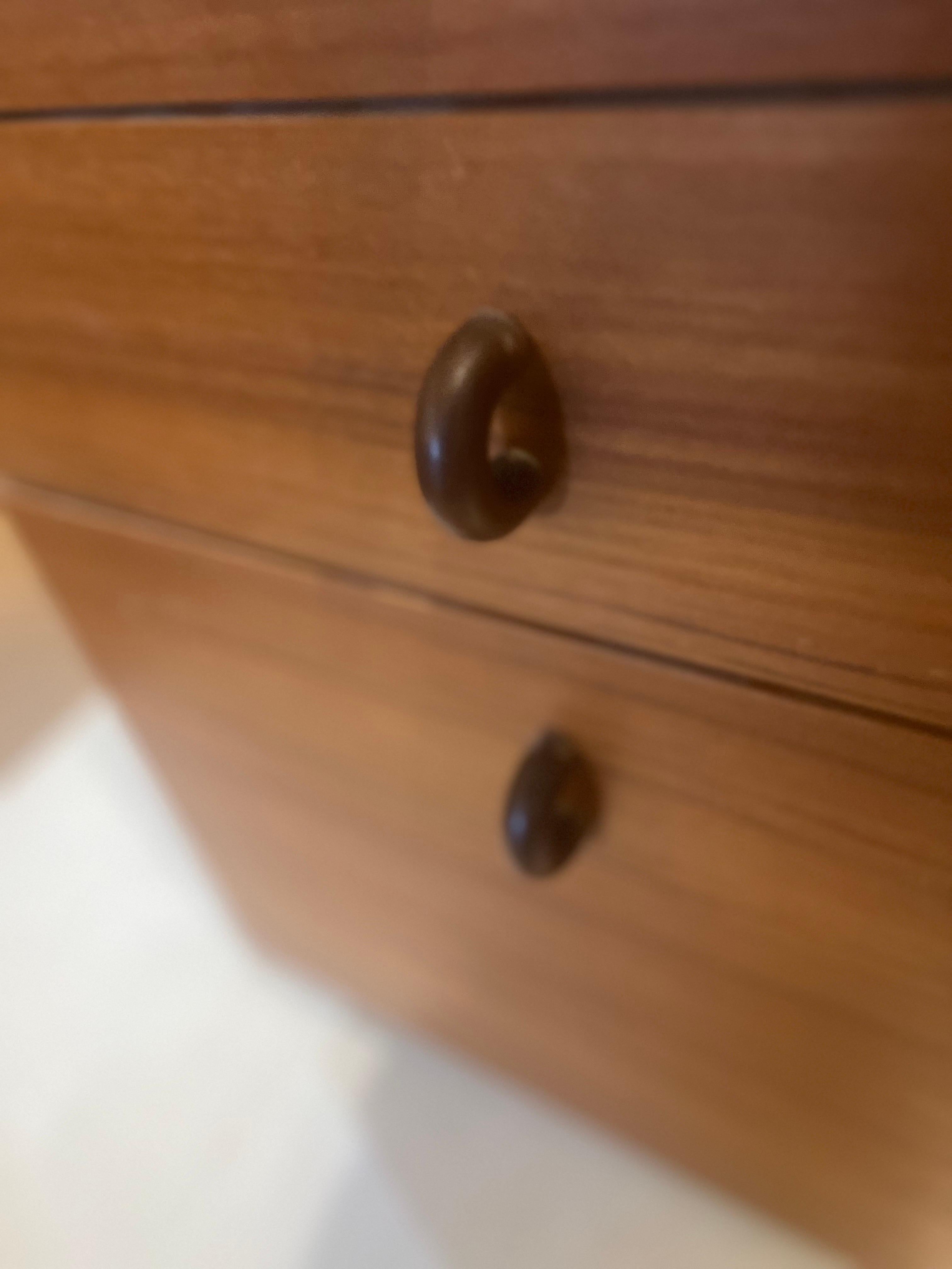 Danish Modern Teak Versatile file Cabinet with Rosewood Handles on Casters 3