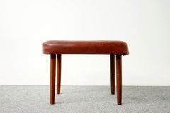 Danish Modern Teak & Vinyl Footstool