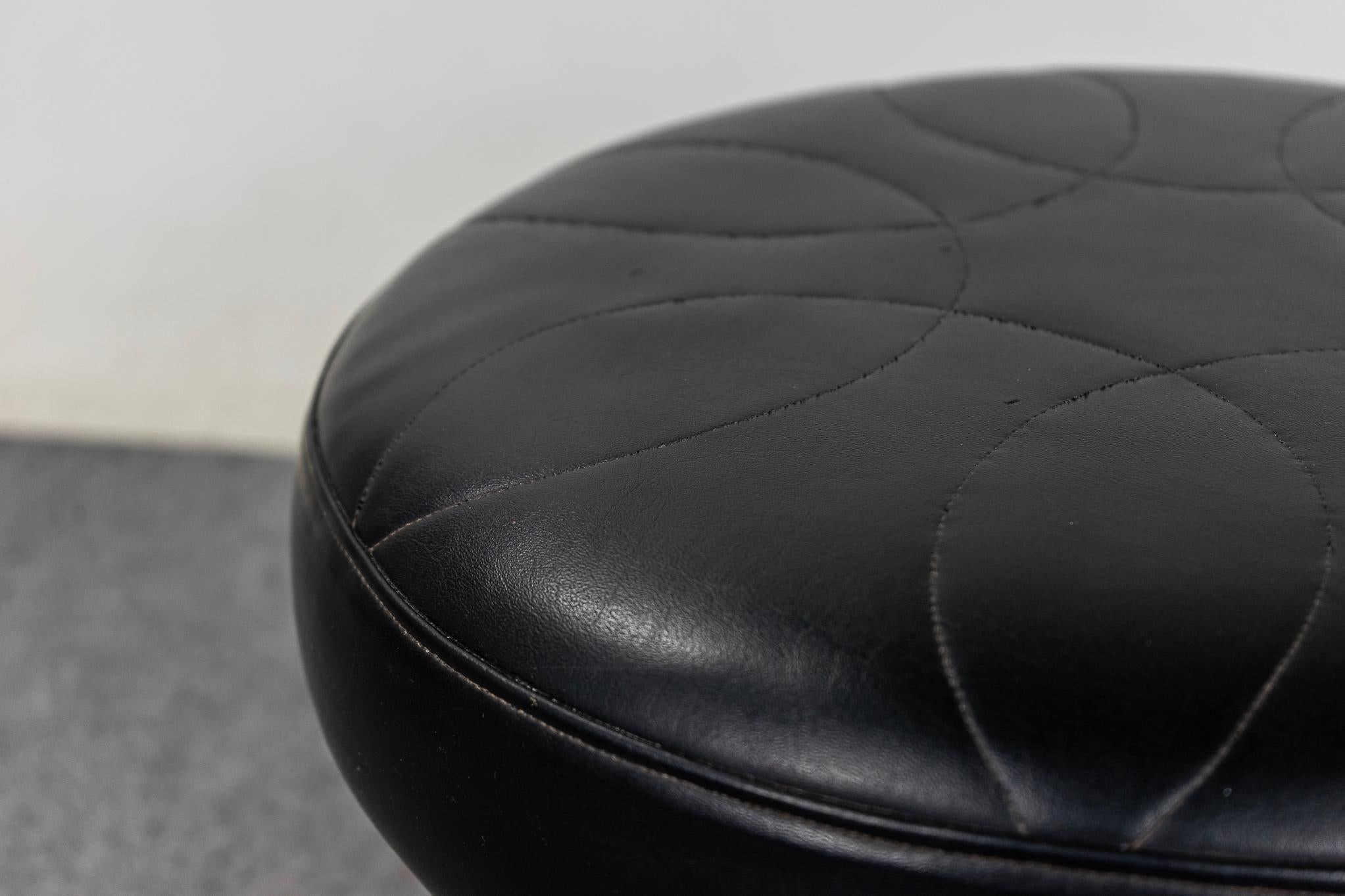 Mid-20th Century Danish Modern Teak & Vinyl Footstool